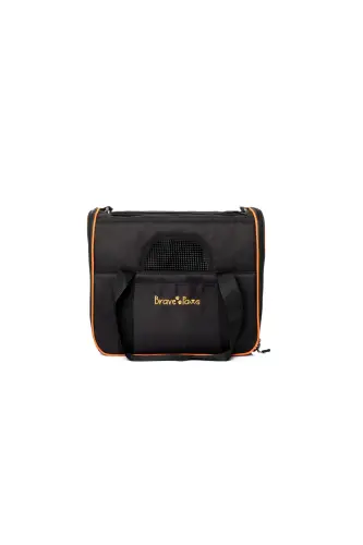 Square Model Durable Plastic Mesh Cat and Dog Carrier Bag-Black - 6