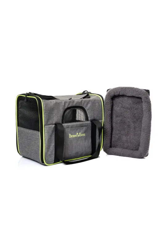 Square Model Durable Plastic Mesh Cat and Dog Carrier-Gray - 3
