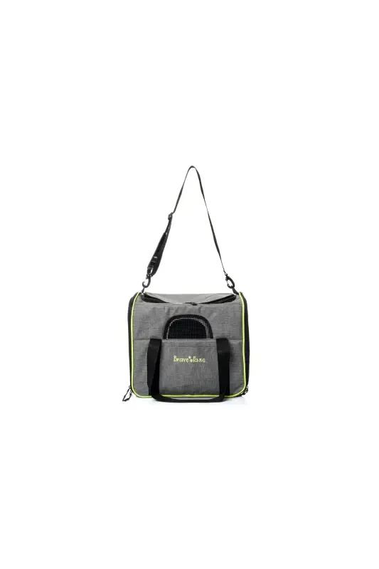 Square Model Durable Plastic Mesh Cat and Dog Carrier-Gray - 6