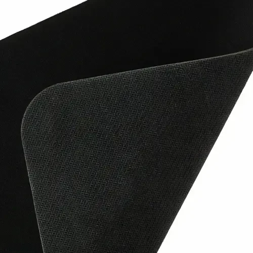 Square mouse pad with polyester surface and non-slip natural rubber backing, black. - 1