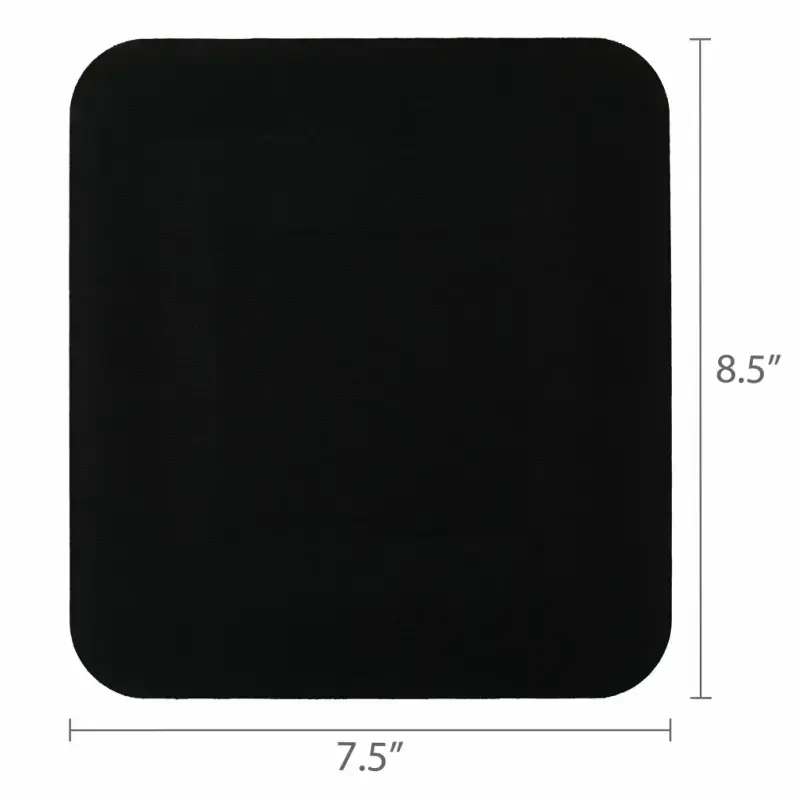 Square mouse pad with polyester surface and non-slip natural rubber backing, black. - 3