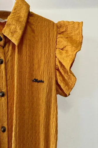 SQUARE NECK JUMPSUIT-MUSTARD - 5