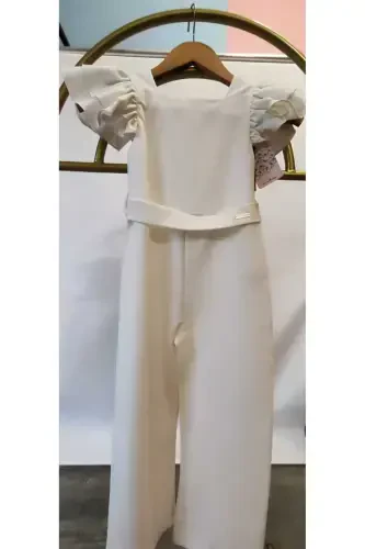 SQUARE NECK JUMPSUIT-White - 3