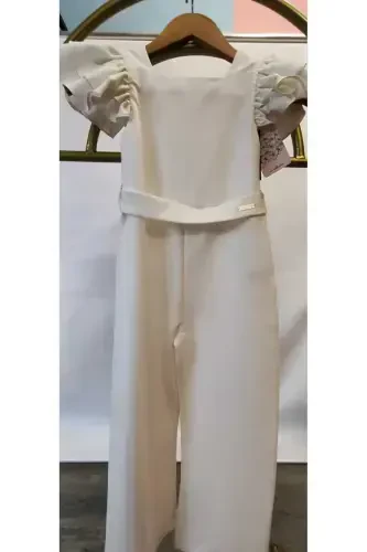SQUARE NECK JUMPSUIT-White - 4