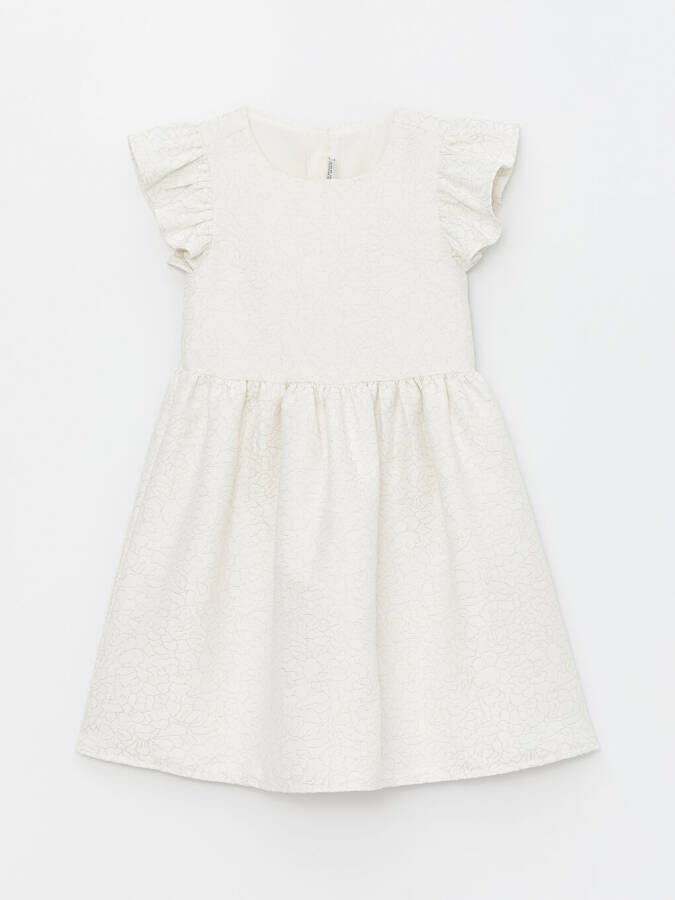 Square Neck Patterned Girl's Dress - 4