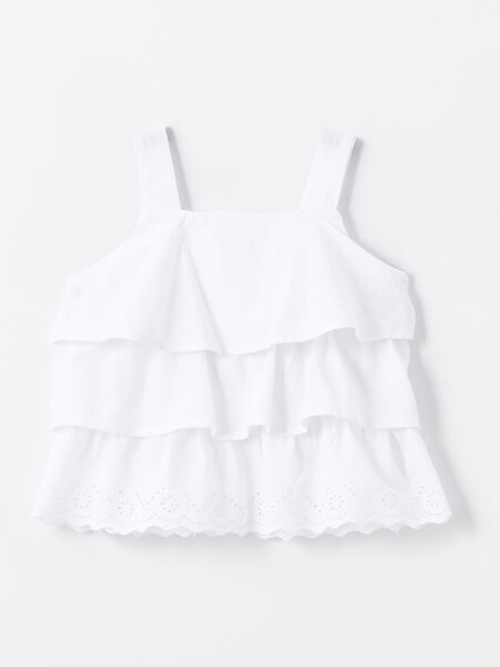 Square Neck Strappy Baby Girl Blouse and Shorts 2 Piece Set - 3