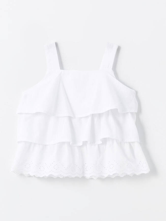 Square Neck Strappy Baby Girl Blouse and Shorts 2 Piece Set - 3