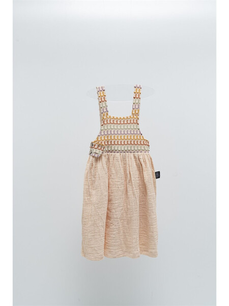 Square Neck Strappy Baby Girl Muslin Dress - LC WAIKIKI (1)