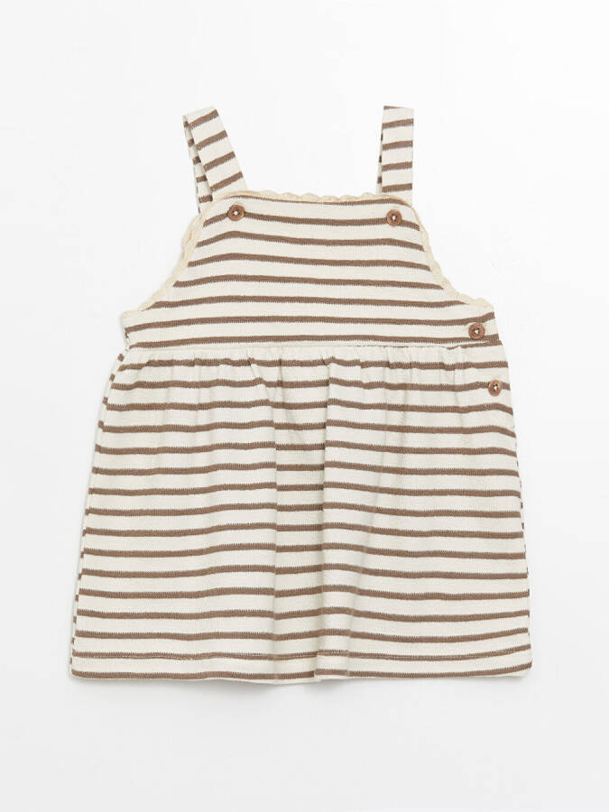 Square Neck Striped Baby Girl Dress and T-Shirt 2 Piece Set - 11