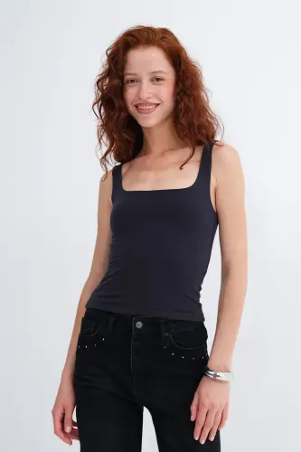 Square Neck Tank Top A1560-W13 - Anthracite - 5