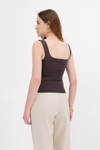 Square Neck Tank Top A1560-W13-Z.Coffee - 6