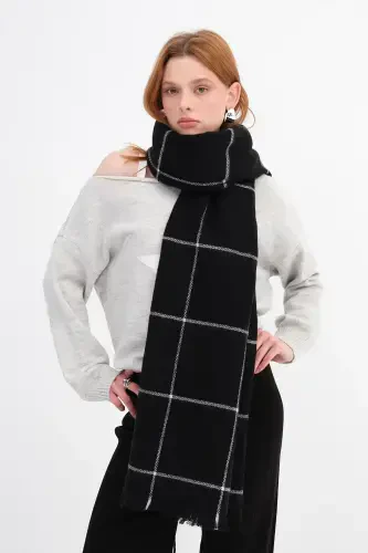 Square Patterned Shawl Shawl2019-a4 - ADDAX (1)