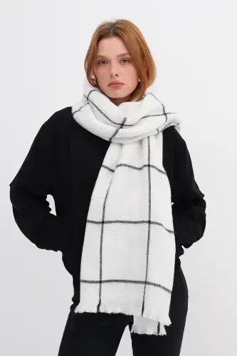 Square Patterned Shawl Shawl2019-a4 - ADDAX (1)