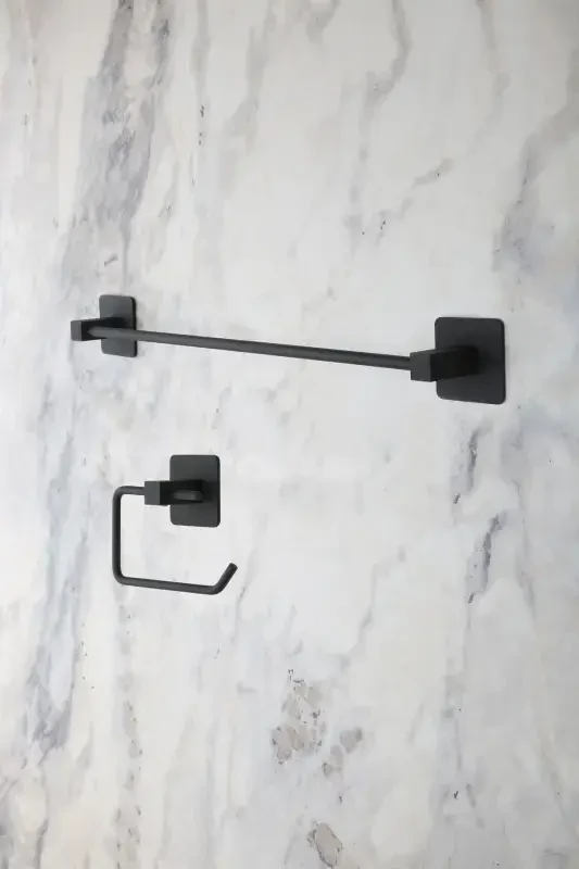 Square Series Adhesive Long Towel Toilet Paper Holder - 3