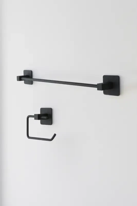 Square Series Adhesive Long Towel Toilet Paper Holder - 7