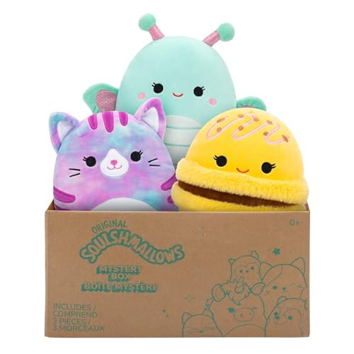 Squishmallows Официальный Kellytoy 8-дюймовый плюшевый набор загадок - стили будут варьироваться в подарочной коробке, в которой есть три 8-дюймовых плюшевых игрушки - 38