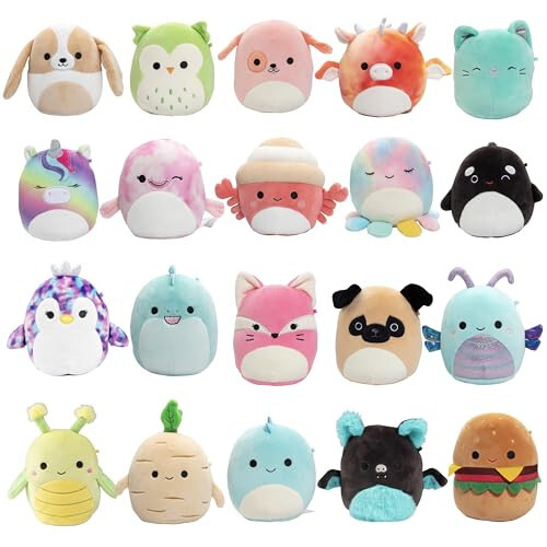 Squishmallows Оригинальная Таинственная Коробка 5-дюймовый плюшевый 5-Pack - Официальный плюшевый Jazwares - Коллекционная мягкая и сжимаемая миниатюрная мягкая игрушка - Добавьте в свою команду - Подарок для детей, девочек и мальчиков - 50