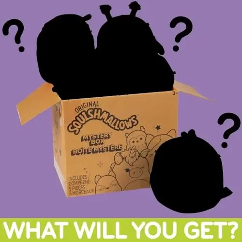Squishmallows Orijinal Gizemli Kutu 5 İnç Peluş 5'li Paket - Resmi Jazwares Peluş - Koleksiyonluk Yumuşak ve Esnek Mini Peluş Oyuncak - Kadrona Ekle - Çocuklar, Kızlar ve Erkekler İçin Hediye - SQUISHMALLOWS (1)
