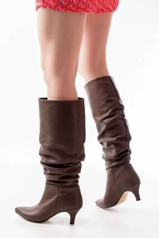 Sr-2001 Brown Thin Heeled Daily Boot-Brown - 3