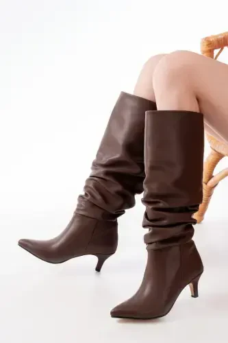 Sr-2001 Jigarrang Ingichka To‘piqli Kundalik Etik-Jigarrang - 1