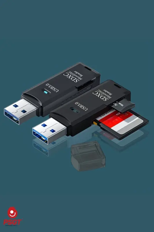 2in1 Usb 3.0 Micro Sd Hafiza Karti - Tf Kart Okuyucu Hub Adaptör Veri Aktarici - siyah - OEM