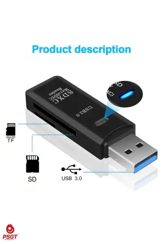 2in1 Usb 3.0 Micro Sd Hafiza Karti - Tf Kart Okuyucu Hub Adaptör Veri Aktarici - siyah - 3
