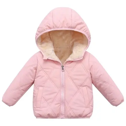 Srkrando Baby Boy Winter Fleece Coat Toddler Puffer Jacket Infant Girl Outerwear Clothes - MODAZONE