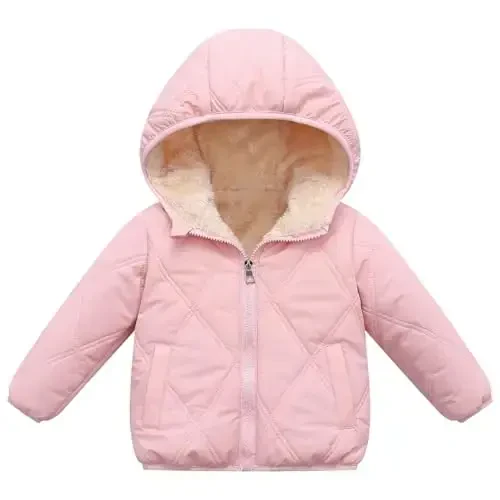 Srkrando Baby Boy Winter Fleece Coat Toddler Puffer Jacket Infant Girl Outerwear Clothes - MODAZONE