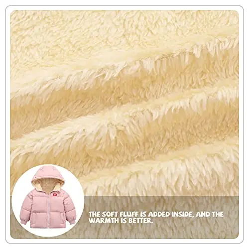 Srkrando Baby Boy Winter Fleece Coat Toddler Puffer Jacket Infant Girl Outerwear Clothes - 6