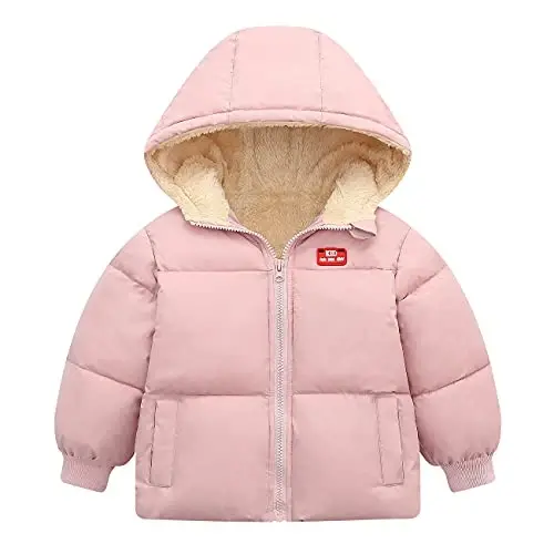 Srkrando Baby Girl Winter Fleece Coat Toddler Boy With Hood Puffer Jacket Down Outerwear - 1