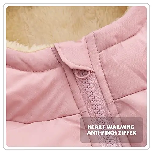 Srkrando Baby Girl Winter Fleece Coat Toddler Boy With Hood Puffer Jacket Down Outerwear - 3
