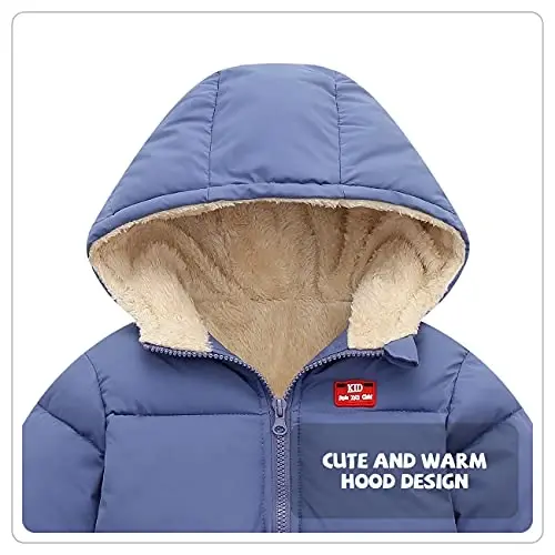 Srkrando Baby Boy Winter Fleece Coat Toddler Puffer Jacket Infant Girl Outerwear Clothes - 4