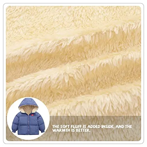Srkrando Baby Boy Winter Fleece Coat Toddler Puffer Jacket Infant Girl Outerwear Clothes - 7