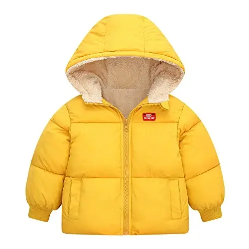 Srkrando Baby Girl Winter Fleece Coat Toddler Boy With Hood Puffer Jacket Down Outerwear - 1