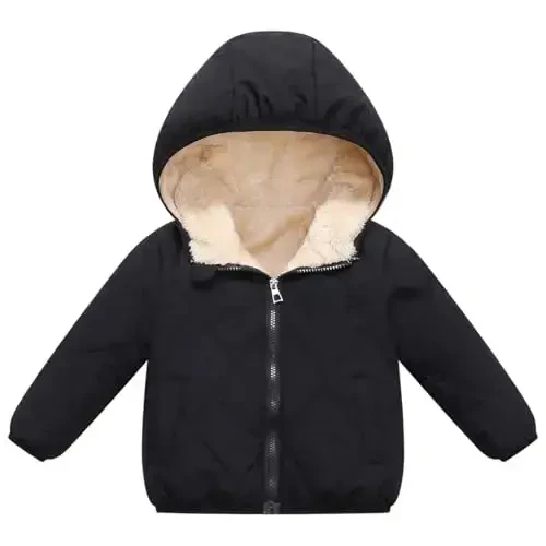 Srkrando Baby Boy Winter Fleece Coat Toddler Puffer Jacket Infant Girl Outerwear Clothes 