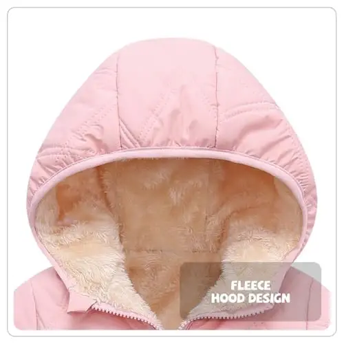 Srkrando Baby Boy Winter Fleece Coat Toddler Puffer Jacket Infant Girl Outerwear Clothes - 2