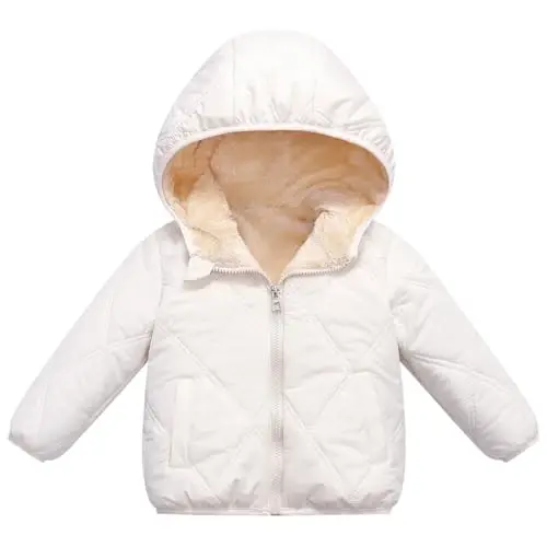 Srkrando Baby Boy Winter Fleece Coat Toddler Puffer Jacket Infant Girl Outerwear Clothes 