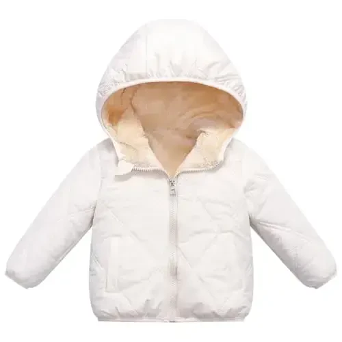 Srkrando Baby Boy Winter Fleece Coat Toddler Puffer Jacket Infant Girl Outerwear Clothes 