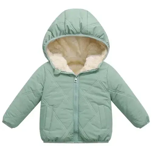 Srkrando Baby Boy Winter Fleece Coat Toddler Puffer Jacket Infant Girl Outerwear Clothes - 1
