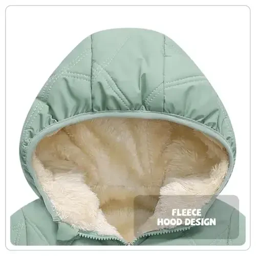 Srkrando Baby Boy Winter Fleece Coat Toddler Puffer Jacket Infant Girl Outerwear Clothes - 2