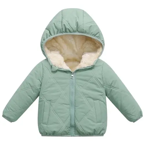Srkrando Baby Boy Winter Fleece Coat Toddler Puffer Jacket Infant Girl Outerwear Clothes 
