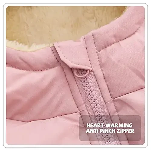 Srkrando Qishki jun Fleece Paltosi, Bolaliq uchun Kapşonli iliq Fleece Ko'ylagi, Qizlar va O'g'il bolalar uchun - 3