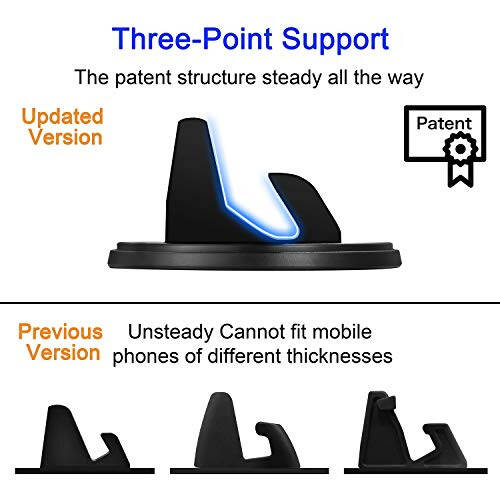 SRUNP Araba İçin Dashboard Cep Telefon Tutucu [Dikey Yatay 360° Döndürme] Araba Telefon Montajı, iPhone 12 11 XS X 8 7 Pro Max Samsung Android Akıllı Telefonlar ve Daha Fazlasıyla Uyumlu - 3