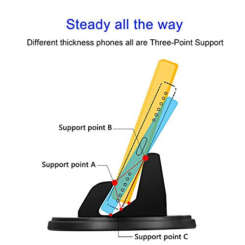 SRUNP Dashboard Cell Phone Holder for Car[Vertical Horizontal 360°Rotate] Car Phone Mount,Compatible iPhone 12 11 XS X 8 7 Pro Max Samsung Android Smartphones and More - SRUNP (1)