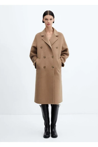 Сшитое вручную большое шерстяное пальто - MANGO (1)