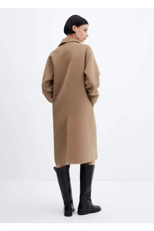 Сшитое вручную большое шерстяное пальто - 4