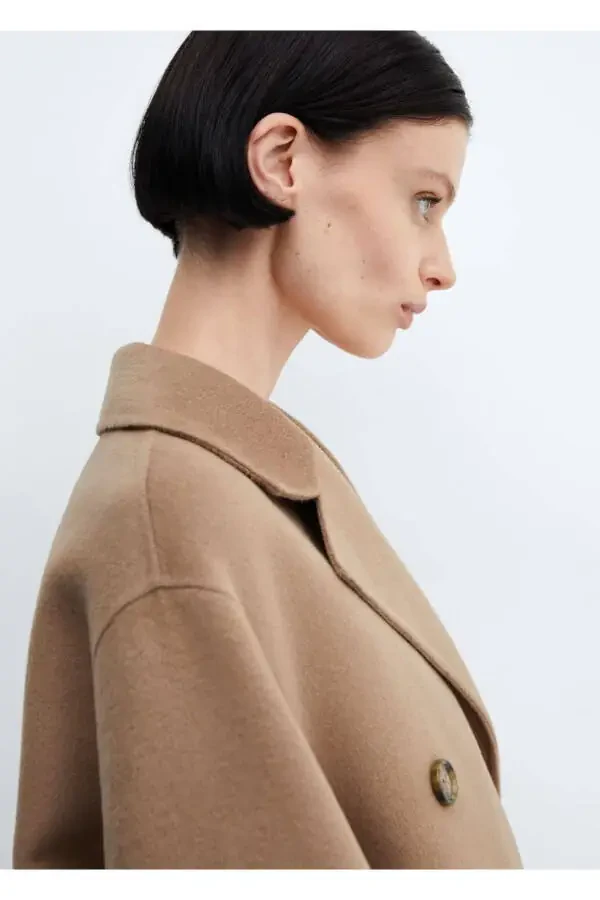 Сшитое вручную большое шерстяное пальто - 6