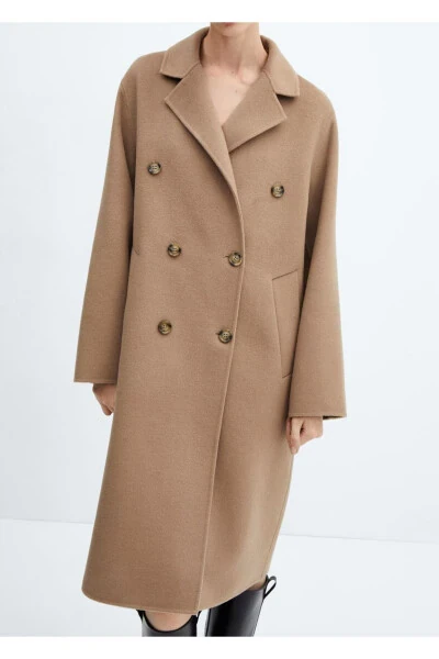 Сшитое вручную большое шерстяное пальто - 7