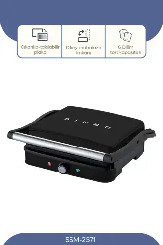 Ssm-2571 Siyah 2000 W Tost Makinesi-siyah - 1
