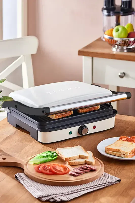 SSM-2571 TOST MAKİNESİ 2000 W - Krem-Krem - 3